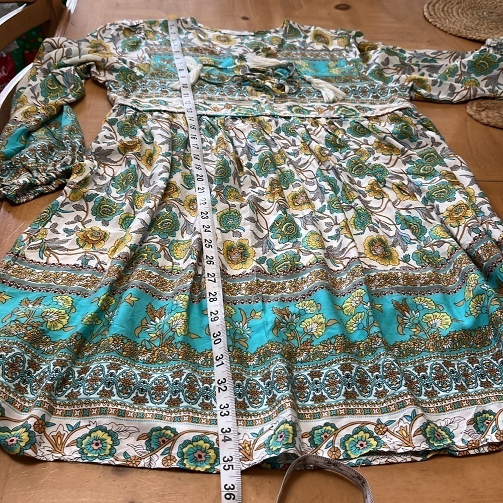 R Vivimos Boho Floral Sleeves Cottagecore Bohemian Dress (130) - Picture 9 of 9